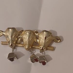 Gold and Silver Cow Brooch